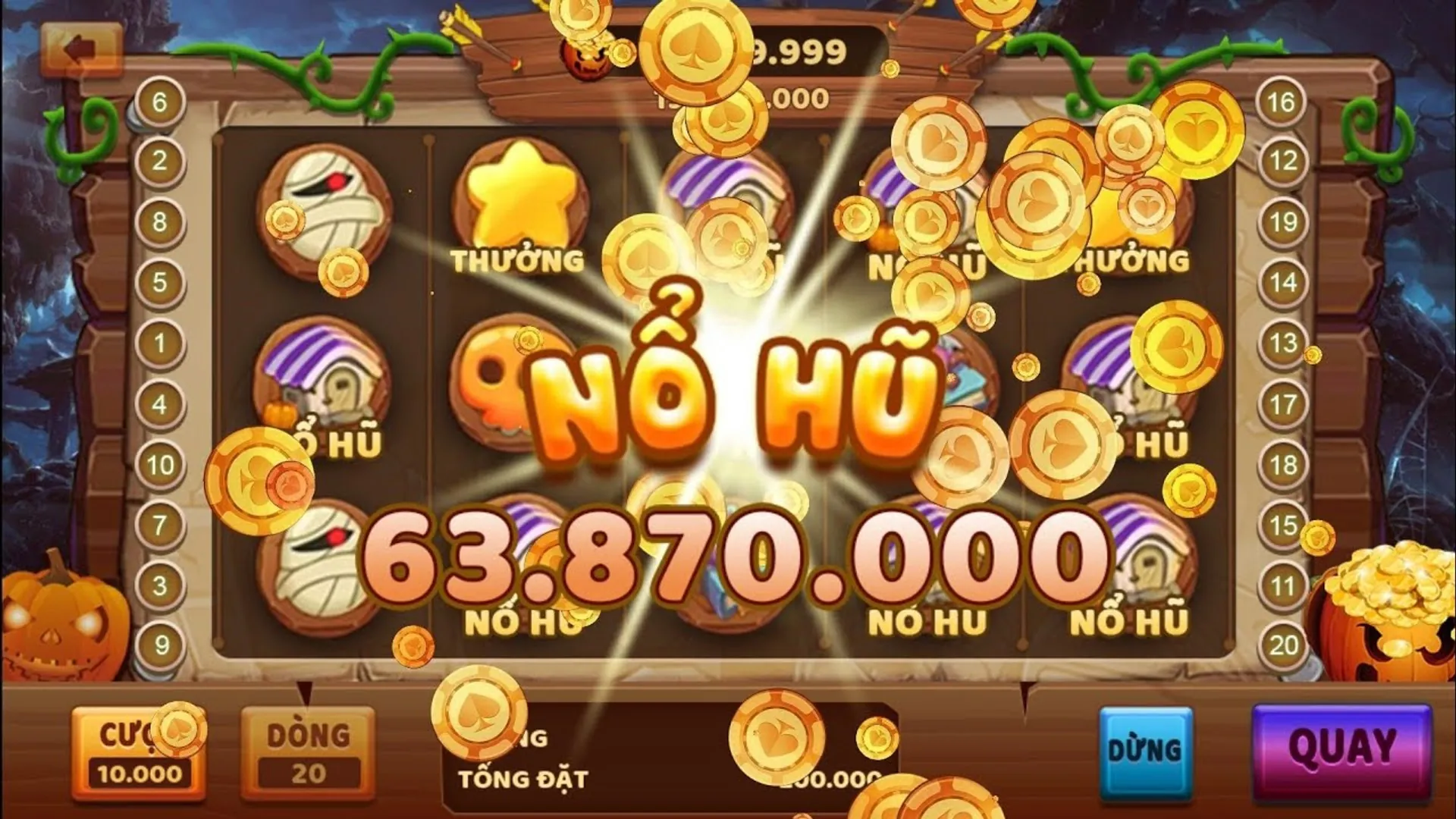 Trò chơi Slot 89bet với biểu tượng jackpot và tiền vàng